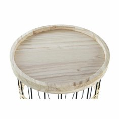 DKD Home Decor Komplet 2 majhnih mizic DKD Home Decor Natural Black Metal MDF Colonial (40 x 40 x 52 cm) (2 kosa)