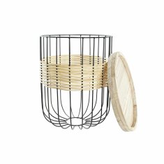 DKD Home Decor Komplet 2 majhnih mizic DKD Home Decor Natural Black Metal MDF Colonial (40 x 40 x 52 cm) (2 kosa)