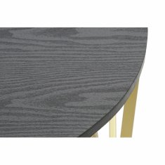 DKD Home Decor Garnitura 2 majhnih miz DKD Home Decor Black Golden 79 x 79 x 46 cm
