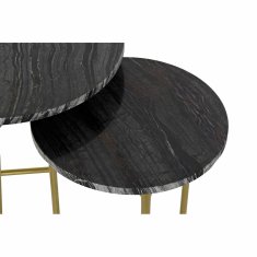 DKD Home Decor Komplet 2 majhnih mizic DKD Home Decor Black Golden 40 x 40 x 45 cm