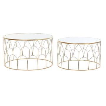 DKD Home Decor Komplet 2 miz DKD Home Decor Golden 80 x 80 x 47 cm