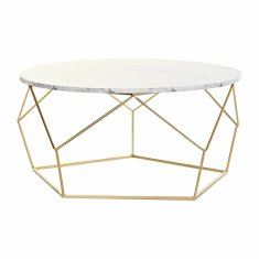 DKD Home Decor Komplet 2 majhnih mizic DKD Home Decor 80 x 80 x 42 cm Zlata kovina MDF les