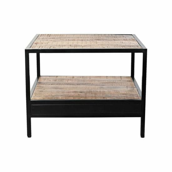 DKD Home Decor Stranska mizica DKD Home Decor Rjava črna kovina Mango les 60 x 60 x 46 cm