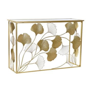 DKD Home Decor Konzola DKD Home Decor Zrcalo Zlati kovinski list rastline (120 x 40 x 80 cm)