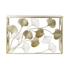 DKD Home Decor Konzola DKD Home Decor Zrcalo Zlati kovinski list rastline (120 x 40 x 80 cm)