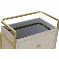 DKD Home Decor Stranska mizica DKD Home Decor Beige Golden Metal Crystal 60 x 35 x 75 cm