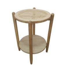 DKD Home Decor Stranska mizica DKD Home Decor Naravni ratan les Paolownia (38 x 38 x 54,5 cm)