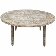 DKD Home Decor Stranska mizica DKD Home Decor Naravni les 90 x 90 x 45 cm Mango les