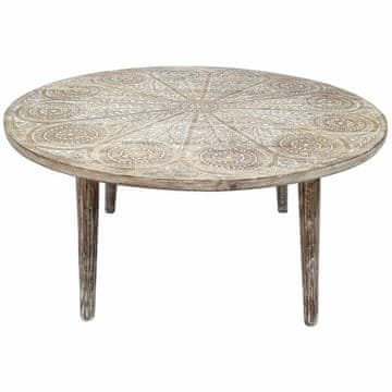 DKD Home Decor Stranska mizica DKD Home Decor Naravni les 90 x 90 x 45 cm Mango les