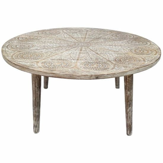 DKD Home Decor Stranska mizica DKD Home Decor Naravni les 90 x 90 x 45 cm Mango les