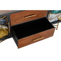 DKD Home Decor TV pohištvo DKD Home Decor Rumeno zelena Zlata Temno rjava Kovinski kristal 140 x 35 x 55 cm