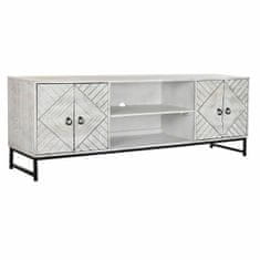 DKD Home Decor TV pohištvo DKD Home Decor 180 x 40 x 60 cm Črna kovina Bela Mango les