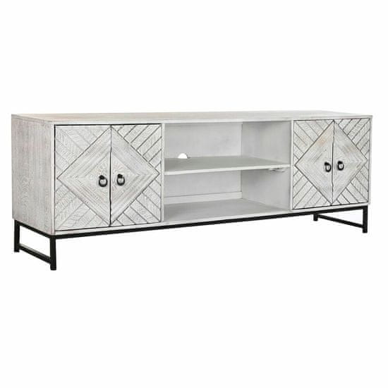 DKD Home Decor TV pohištvo DKD Home Decor 180 x 40 x 60 cm Črna kovina Bela Mango les
