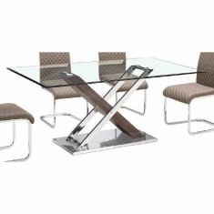 DKD Home Decor Konzola DKD Home Decor Transparent Silver Dark brown Crystal Steel 120 x 40 x 75 cm
