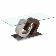 DKD Home Decor Konzola DKD Home Decor Les MDF Naravna rjava Transparentna srebrna Jeklo 120 x 40 x 76 cm