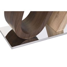 DKD Home Decor Konzola DKD Home Decor Les MDF Naravna rjava Transparentna srebrna Jeklo 120 x 40 x 76 cm