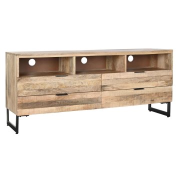 DKD Home Decor TV pohištvo DKD Home Decor Natural Black Metal Mango wood (150 x 40 x 65 cm)