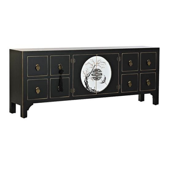 DKD Home Decor TV pohištvo DKD Home Decor Črna Orientalska bela Zlata bela/črna Kovina Elov MDF les 130 x 26 x 51 cm