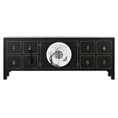 DKD Home Decor TV pohištvo DKD Home Decor Črna Orientalska bela Zlata bela/črna Kovina Elov MDF les 130 x 26 x 51 cm