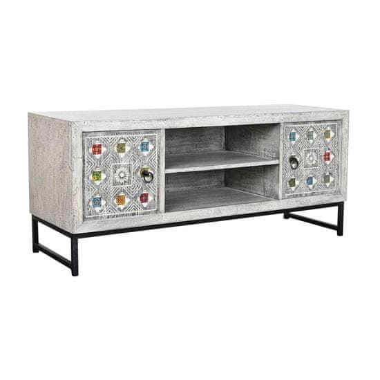 DKD Home Decor TV pohištvo DKD Home Decor Bela bež siva Večbarvna keramika Mango les 130 x 40 x 56 cm