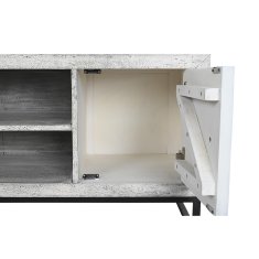 DKD Home Decor TV pohištvo DKD Home Decor Bela bež siva Večbarvna keramika Mango les 130 x 40 x 56 cm