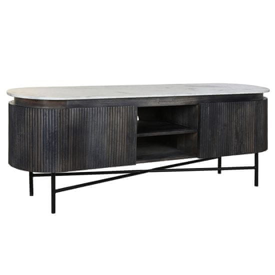 DKD Home Decor TV pohištvo DKD Home Decor 145 x 40 x 54 cm 150 x 41 x 54 cm Črna siva bela Marmor Mango les