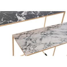DKD Home Decor Garnitura 2 miz DKD Home Decor Bela Črna Zlata 100 x 28 x 80 cm