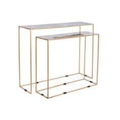 DKD Home Decor Garnitura 2 miz DKD Home Decor Bela Črna Zlata 100 x 28 x 80 cm