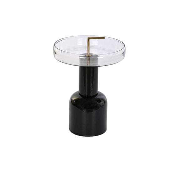 DKD Home Decor Stranska mizica DKD Home Decor Crystal Black Transparent Iron 41 x 41 x 57 cm