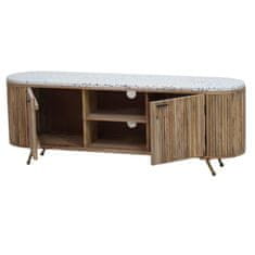 DKD Home Decor TV pohištvo DKD Home Decor 160 x 40 x 57 cm Naravni beli marmor Mango les