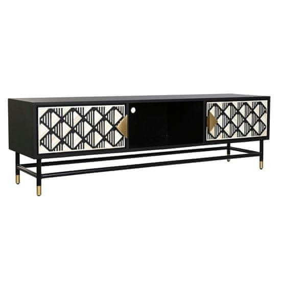 DKD Home Decor TV pohištvo DKD Home Decor Black White Bone Resin MDF Wood (170 x 40 x 51 cm)