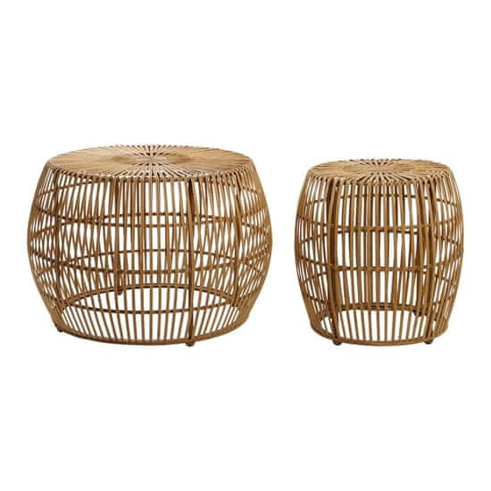 DKD Home Decor Komplet 2 miz DKD Home Decor Svetlo rjava 70 x 70 x 50 cm