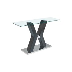 DKD Home Decor Konzola DKD Home Decor Črni les Kaljeno steklo MDF Les 120 x 40 x 76 cm