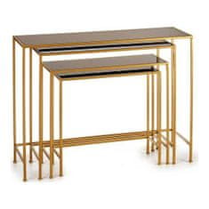 Gift Decor Komplet črne zlate mize Crystal Metal (4 kosi)