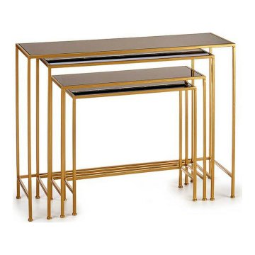 Gift Decor Komplet črne zlate mize Crystal Metal (4 kosi)