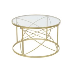 DKD Home Decor Stranska mizica DKD Home Decor Golden Metal Crystal 70 x 70 x 43 cm