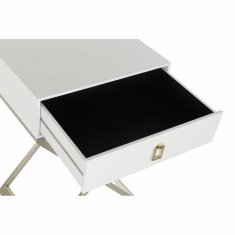 DKD Home Decor Stranska mizica DKD Home Decor 48 x 35 x 68 cm Šampanjec Kovina Bela MDF Les