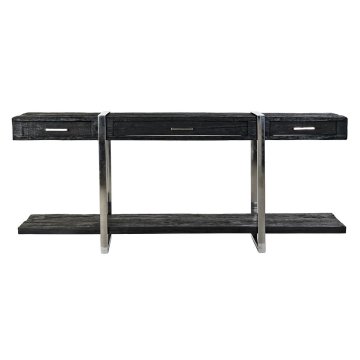 DKD Home Decor Konzola DKD Home Decor MB-182045 Black Multicolor Silver Steel Recycled Wood 180 x 44 x 75 cm