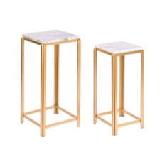 DKD Home Decor Komplet 2 miz DKD Home Decor White Golden 33 x 33 x 70 cm