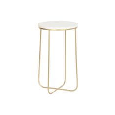 DKD Home Decor Stranska mizica DKD Home Decor Bela Zlata Marmor železo 31 x 31 x 55 cm