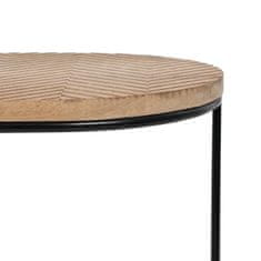 BigBuy Stranska mizica 60 x 39,5 x 60 cm Naravna črna kovina Les (2 enoti)