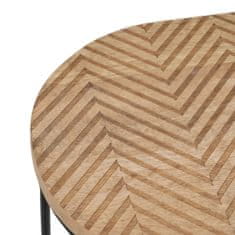BigBuy Stranska mizica 60 x 39,5 x 60 cm Naravna črna kovina Les (2 enoti)
