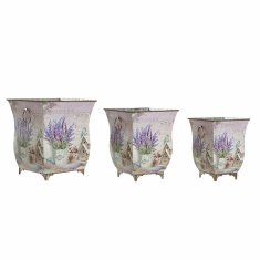DKD Home Decor Lonček DKD Home Decor 21,5 x 21,5 x 24 cm Kovina Lilac Lavendar Shabby Chic