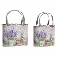DKD Home Decor Lonček DKD Home Decor 29 x 13,5 x 38,5 cm Kovina Lilac Lavendar Shabby Chic
