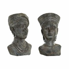 DKD Home Decor Lonček DKD Home Decor Brown Cement Colonial African Woman (17 x 16 x 28 cm) (2 enoti)
