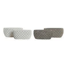 DKD Home Decor Komplet loncev DKD Home Decor S3023940 Grey Cement White (24 x 14 x 11 cm) (2 enoti)