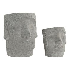 DKD Home Decor Komplet loncev DKD Home Decor S3023942 Grey Cement Boho (19 x 18 x 22 cm)