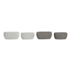 DKD Home Decor Komplet loncev DKD Home Decor S3023940 Grey Cement White (24 x 14 x 11 cm) (2 enoti)