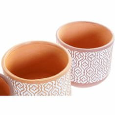 DKD Home Decor Lonček DKD Home Decor Brown Terracotta Coral (14 x 14 x 12,4 cm) (3 kosi)