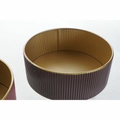 DKD Home Decor Lonček DKD Home Decor Golden Metal Maroon Dark brown 30 x 30 x 24 cm (2 enoti)